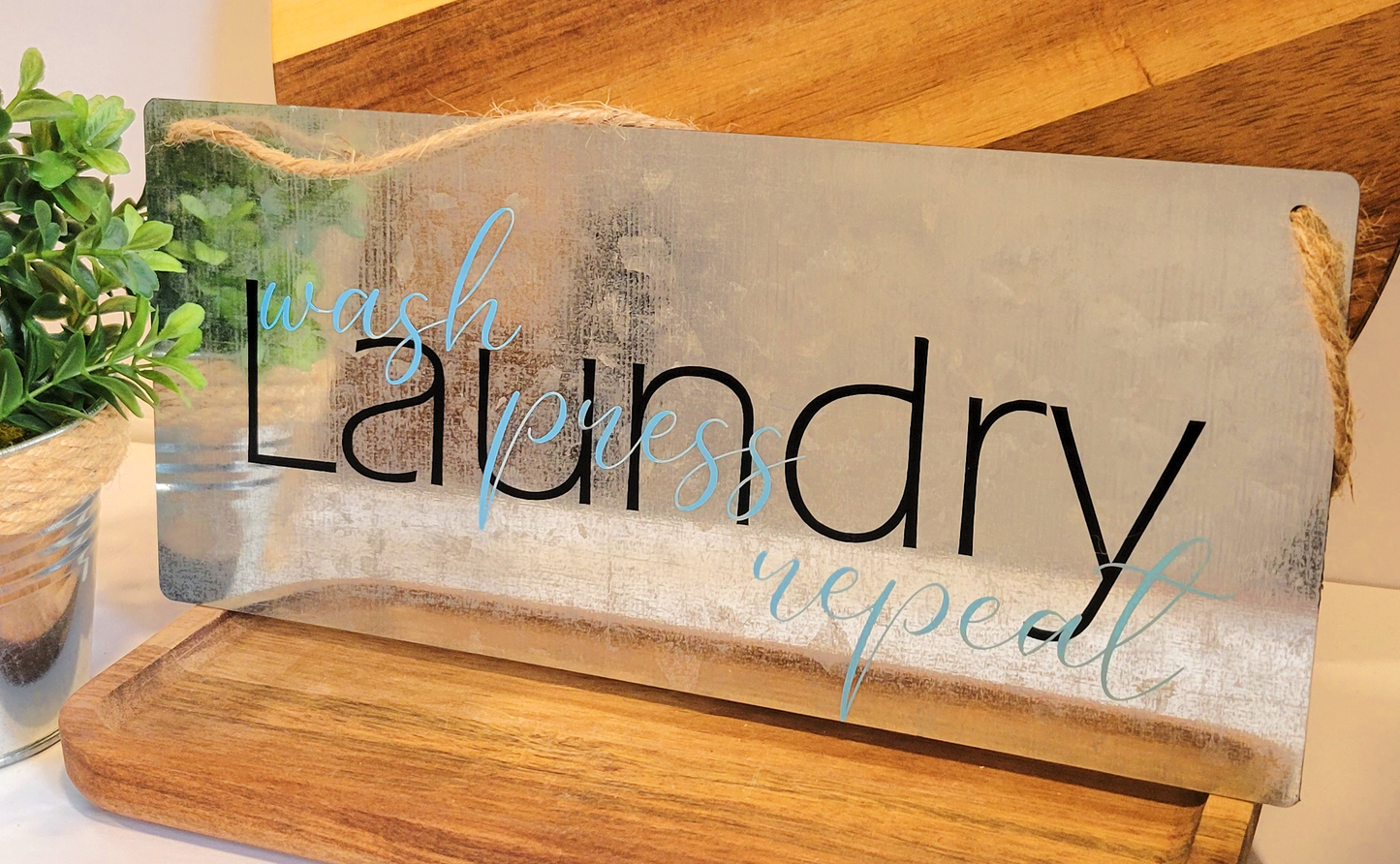 Laundry Room Rustic Tin Wall Art