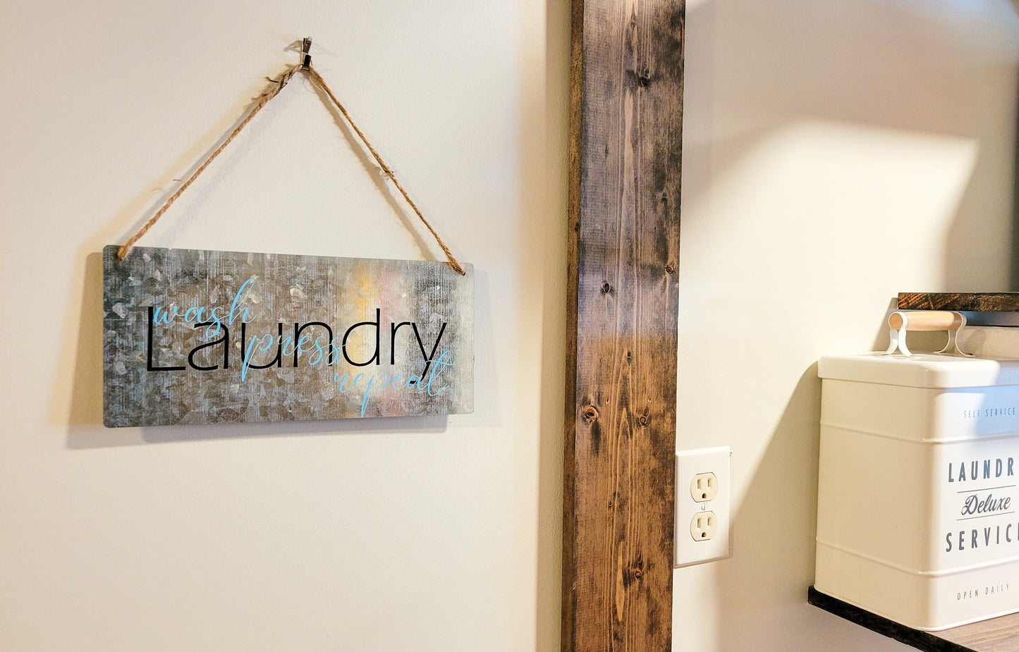 Laundry Room Rustic Tin Wall Art