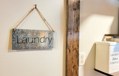 Laundry Room Rustic Tin Wall Art