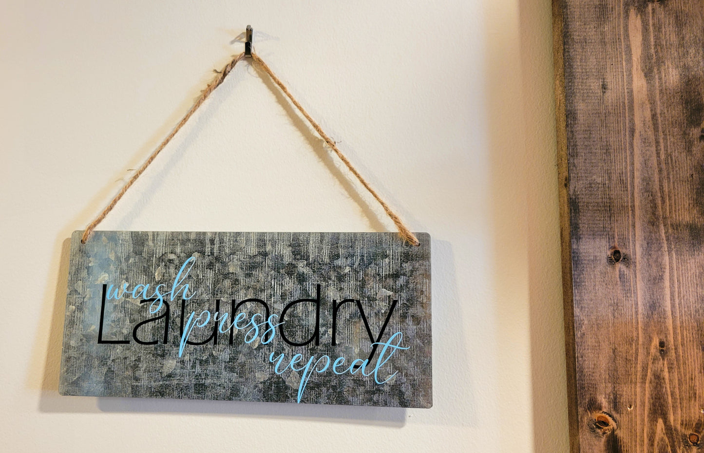 Laundry Room Rustic Tin Wall Art