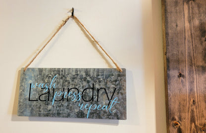 Laundry Room Rustic Tin Wall Art