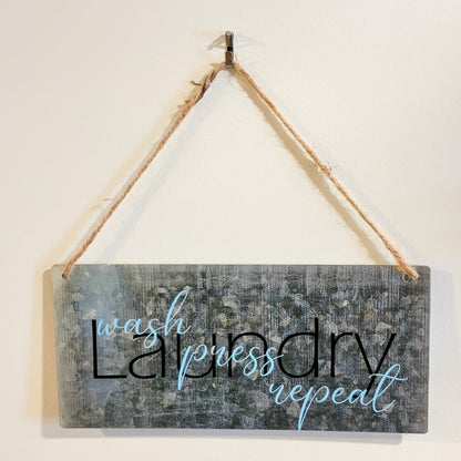 Laundry Room Rustic Tin Wall Art