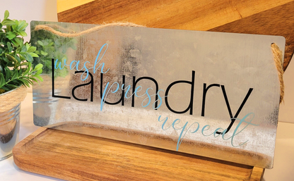 Laundry Room Rustic Tin Wall Art